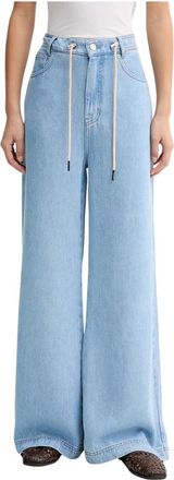 Munthe Obey Wide Leg Jeans - Dames - Loose Fit Jeans - Blauw - S - Denim - Jeans