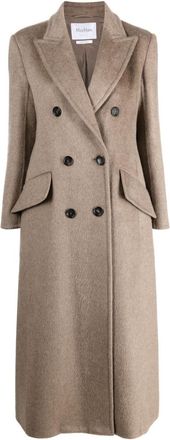 Max Mara double-breasted cashmere blend coat - women - Cashmere/Wool - 42 - Brown
