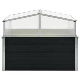 Berkfield Home Greenhouse Anthracite 100x100x77 cm Galvanised Steel in Black | Size: 100 x 100 x 77 cm