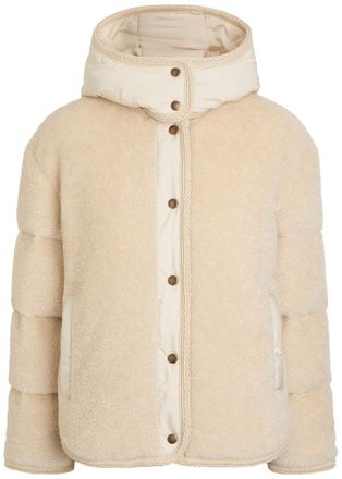 Moncler Ciboulette Braided-trim Padded Fleece Parka Coat - Cream - 3 (UK 14 / L)