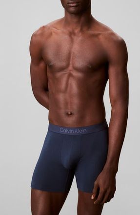 Calvin Klein Ultra-Soft Stretch Modal 3-Pack Boxer Briefs in Enchanted Blue/Antarctic Blue at Nordstrom, Size X-Large