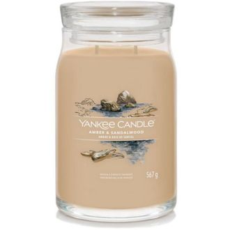Yankee Candle Company &Aacute;mbar Y S&aacute;ndalo - Yankee Candle Signature - Vela Grande Con Dos Mechas - Novedad 2022