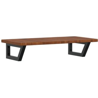vidaXL Vidaxl - Estante De Lavabo De Pared De Acero Y Madera Maciza De Roble