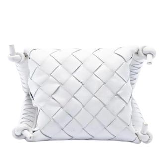 Bottega Veneta Pre-owned Woven Nappa Crossbody Bag - Dames - Pre-owned - Wit - Maat: ONE Size Leer