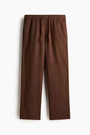 H&M Hose aus Leinenmix in Relaxed Fit - Hellbraun