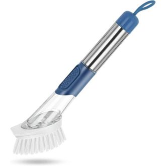 OEM Cepillo Para Platos Con Cabezal De Pp Reemplazable Y Mango De Acero Inoxidable Para Limpiar Ollas Y Sartenes. - Crezuo