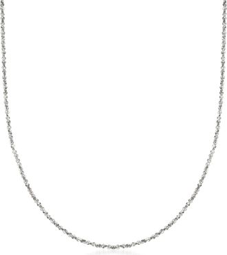 Ross-Simons Italian 1mm 14kt White Gold Twisted Sparkle-Chain Necklace