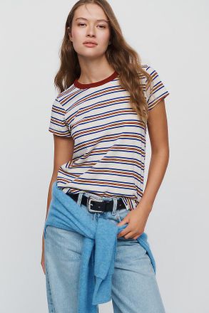 Rag & Bone 100% Pima Cotton The Slub Striped Tee