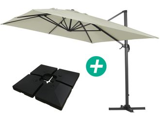 Habitat et Jardin Parasol Lateral De Jard&iacute;n En Aluminio - Sun 4- Rectangular- 3 X 4 M -crudo- Lastre Incluido