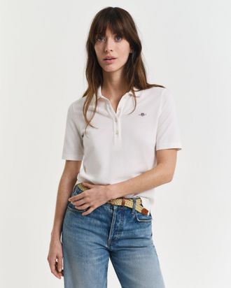 GANT Women Shield Piqué Polo Shirt (XXXL) EGGSHELL