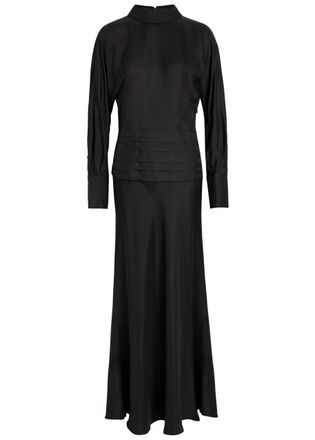 R&oacute;he Tuxedo-style Silk Midi Dress - Black - 34 (UK6 / XS)