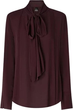 Pinko Brunnera Blusa - Dames - Blouses - Rood - M - Overhemden