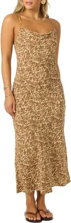 O'Neill Holly Floral Print Maxi Dress in Warm Sand at Nordstrom, Size Xx-Large