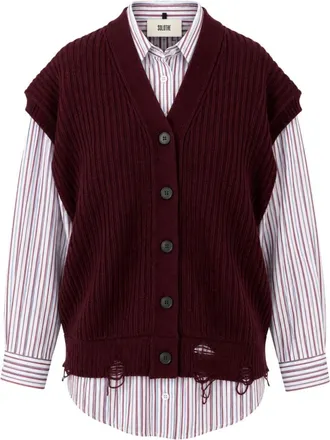 SOLOTRE Jersey de pico - Knitwear - Mujer - Rojo - S