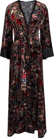 Alice & Olivia Nomi Floral-jacquard Maxi Kimono - Black - XS/S (UK6-8 / XS)