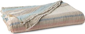 Coyuchi Topanga Organic Cotton Matelass&eacute; Blanket in Dusk Stripe at Nordstrom, Size Full/queen