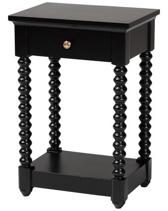 Baxton Studio Terentia Nightstand With Bobbin Legs