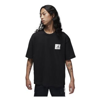 Nike Jordan Air Jordan Solid Color Patch Round Neck Short Sleeve Asia Sizing Black DZ7314-010