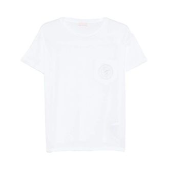 Liu Jo T-Shirts, female, White, Size: XS Chest Pocket Round Neck Short Sleeve T-Shirt