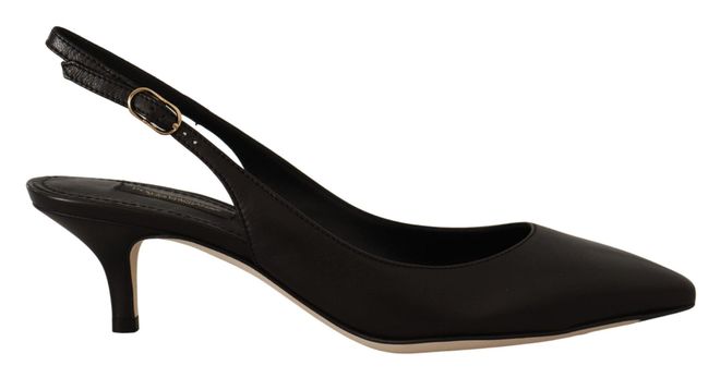 Leather Slingback Heel - Black