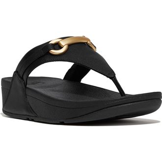 FitFlop Lulu Platform Wedge Flip Flop in Black at Nordstrom Rack, Size 10