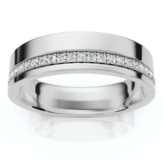 Pompeii3 Mens Diamond Wedding Ring High Polished 14k Gold or Platinum Lab Grown