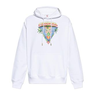 Casablanca Innocence Triangle Long Sleeve Hooded Sweatshirt - Heren - Hoodies - Wit - S - Katoen - Hoodies & sweatvesten