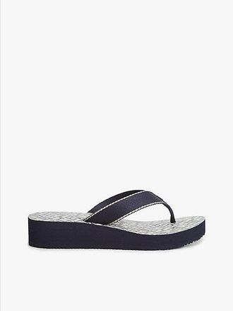 Tommy Hilfiger TH Monogram Wedge Heel Flip-Flops