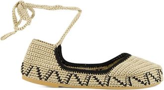Kashura crochet ballet flats - women - Synthetic Rubber/Viscose/Cotton - 41 - Neutrals