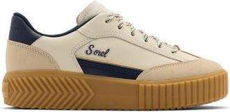 Sorel Ona Ave T-Toe Platform Sneaker in Snow/Collegiate Navy at Nordstrom, Size 10.5