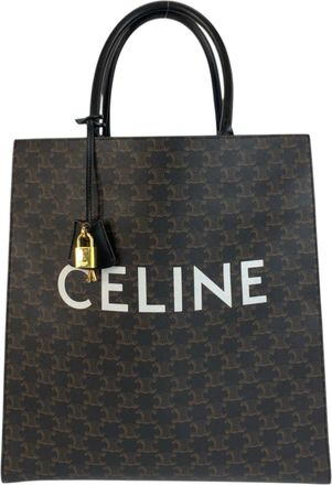 Celine Black Brown Pvc Leather Tote Bag (Pre-Owned)
