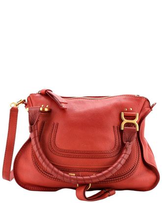 Chlo&eacute; Red Leather Marcie Satchel Medium (Authentic Pre-Loved)