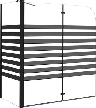 vidaXL Vidaxl - Mampara De Ba&ntilde;o A Rayas Vidrio Templado 120x68x130 Cm
