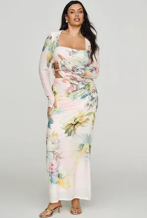 AFRM Bevin Power Mesh Maxi Skirt