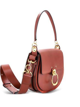 Chloé Tess Bag Leather Large crossbody bag - Marrone