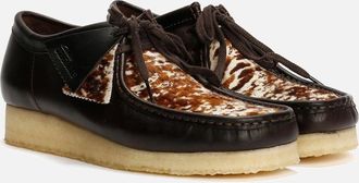 Clarks Mens Clarks Originals Wallabee Cow Print Leather Mens Brown Shoes - Size: 11