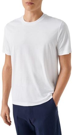 Eton Silk & Cotton T-Shirt in White at Nordstrom, Size Xx-Large