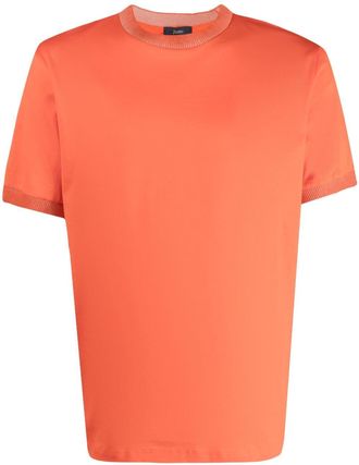 Herno crew-neck cotton T-shirt - men - Cotton - 50 - Orange