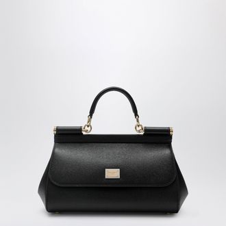 Dolce & Gabbana Sicily medium top-handle bag in calf leather, black