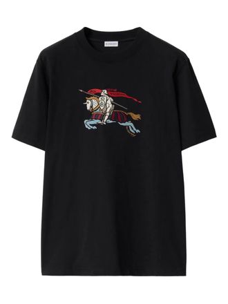 Burberry Equestrian Knight-embroidered T-shirt - men - Cotton - S - Black