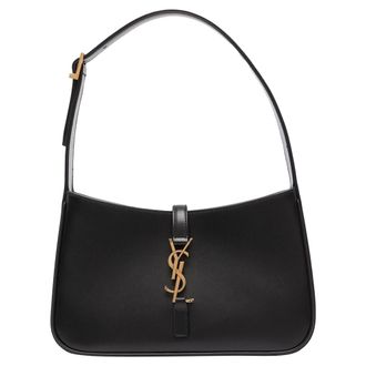 Saint Laurent Womens Le 5 &agrave; 7 Hobo Leather Bag - Black - One Size