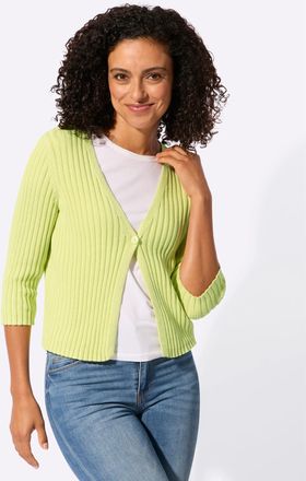 Casual Looks Bolero CASUAL LOOKS, Damen, Gr. 36, pistazie, 100% Baumwolle, unifarben, Strickjacken Bolero