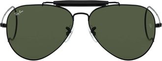 Ray-Ban Mens 0RB3030 L9500 58 Sunglasses, Black/Crystal Green
