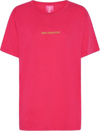 One Teaspoon Roze oversized T-shirt met ronde hals - Dames - T-shirts - Roze - 2XS - Katoen - Tops