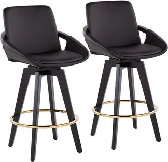 LumiSource Set Of 2 Cosmo Swivel Fixed-Height Counter Stools