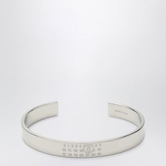 Maison Margiela Bracciale rigido con Numeric Logo in metallo argento