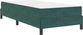 vidaXL Cama Box Spring Con Colch&oacute;n Verde Oscuro 90 X 200 Cm Terciopelo Vidaxl