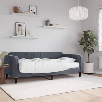 Berkfield Home Daybed with Mattress Dark Grey 90x190 cm Velvet