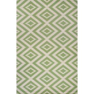 Jonathan Y Designs Sintra Diamond Indoor/Outdoor Area Rug in Green/cream at Nordstrom, Size 4Ft 0In X 6Ft 0In