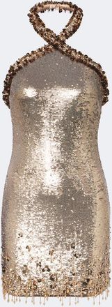 SIMKHAI Naya sequined halterneck minidress